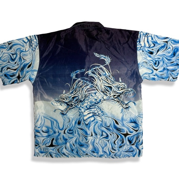 Vintage Y2K Dragon Graphic Button Up Shirt - Picture 2 of 4